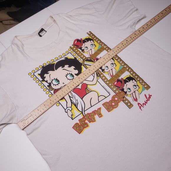 Vtg 90s Betty Boop Diamond Dust Glitter Tee - Picture 7 of 8